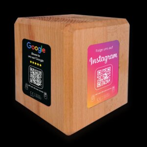 Social Media Booster – NFC/QR-Code Holzklotz für mehr Reichweite - 4 - Seiten