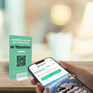 TripAdvisor Bewertungen- NFC/QR-Code Aufsteller - Bewertungskarte